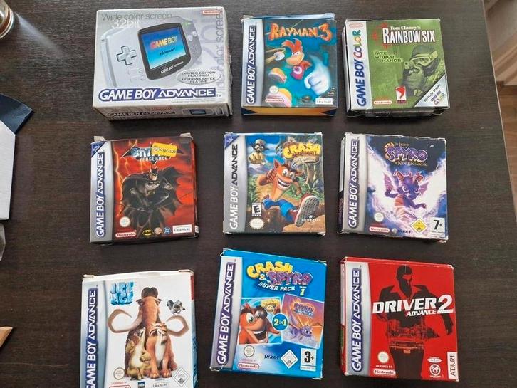 Gameboy Advance Platinum + 8 Games Nintendo, Spelcomputers en Games, Spelcomputers | Nintendo Game Boy, Gebruikt, Game Boy Advance