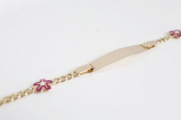 Purple Flower | 14 Karaat Gouden Meisjes Armband beschikbaar voor biedingen