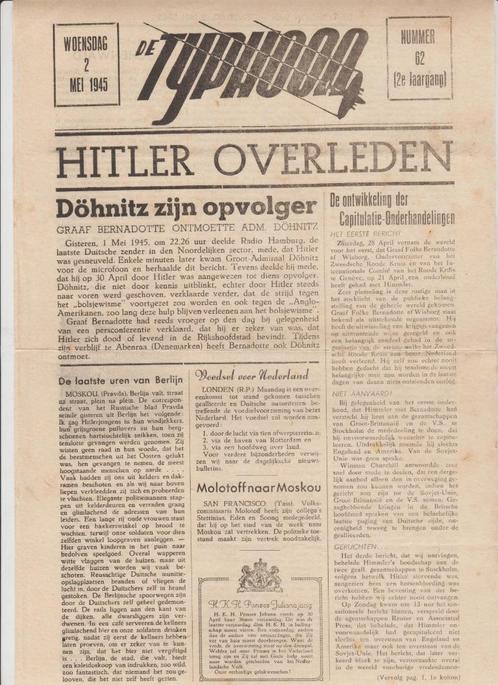 14 x illegale krant De Typhoon zaanstreek verzetskrant zaans, Boeken, Oorlog en Militair, Gelezen, Overige onderwerpen, Tweede Wereldoorlog