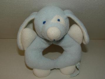 UNITOYS HOND RAMMELAAR ZACHTE BADSTOF BLAUW METWITTE ZACHTE  beschikbaar voor biedingen