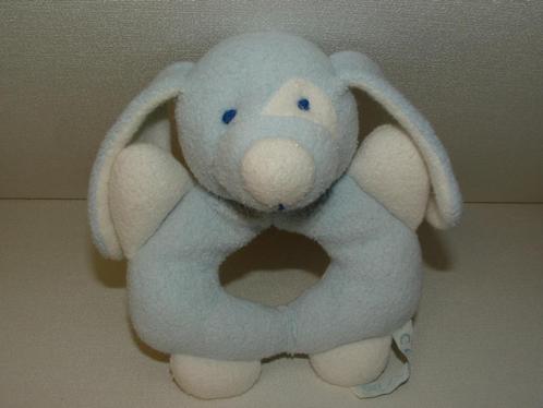 UNITOYS HOND RAMMELAAR ZACHTE BADSTOF BLAUW METWITTE ZACHTE, Kinderen en Baby's, Speelgoed | Knuffels en Pluche, Nieuw, Hond, Verzenden