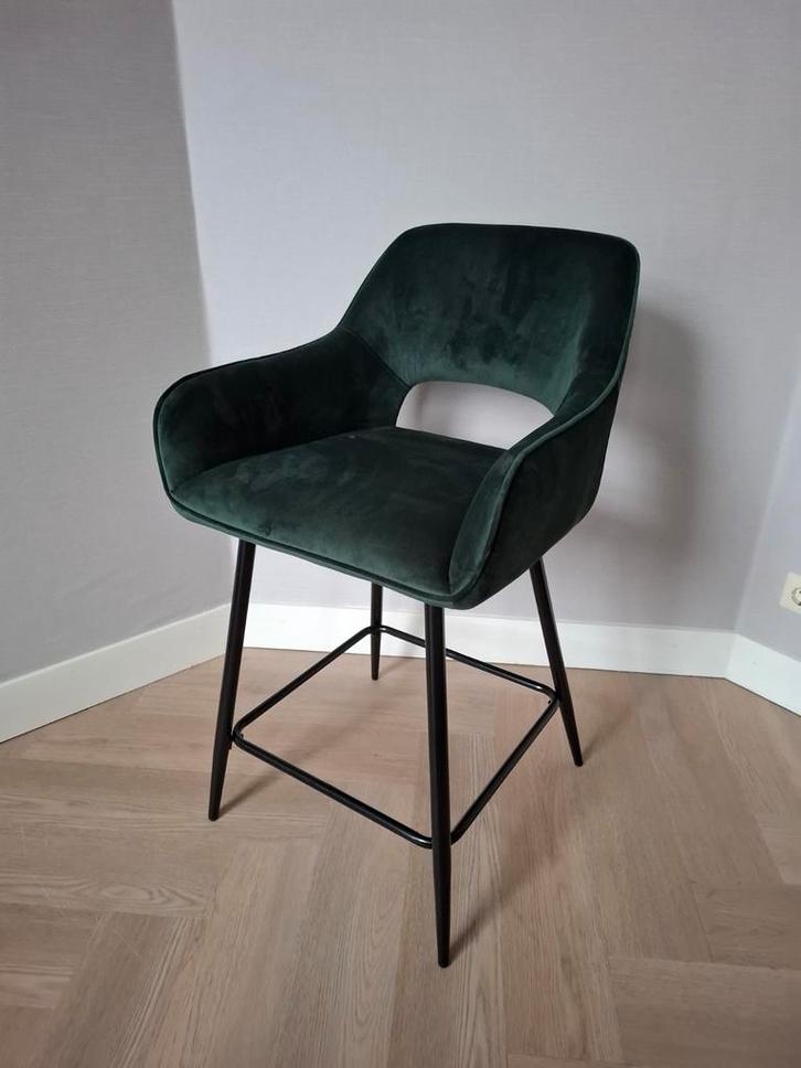 Barstoel, barkruk nieuw (RV Design) Katy, velours groen, Huis en Inrichting, Barkrukken, Nieuw, 60 tot 90 cm, 1 kruk, Ophalen