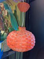 Oranje Rieten Lamp - Jaren 70, Ophalen of Verzenden