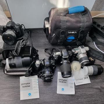 4 x Minolta Dynax analoge camera met lenzen beschikbaar voor biedingen