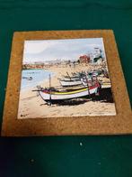 2 x tegel in kurk retro met boot, Ophalen of Verzenden, 'T Olde Gre-j, Info@toldegrej.nl, Endepoelstraat 20f Didam