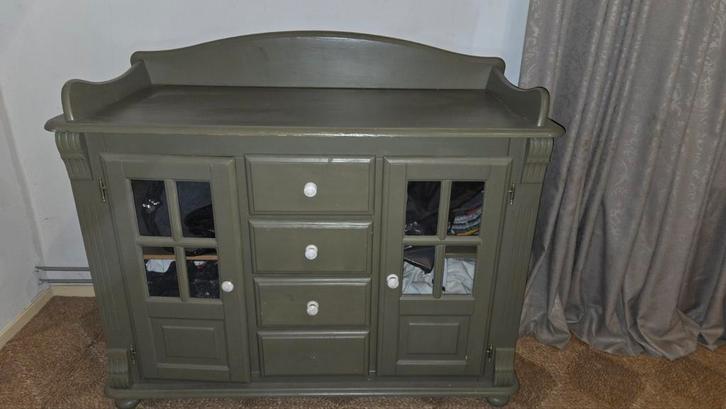 Oude Franse commode in groen, Kinderen en Baby's, Kinderkamer | Commodes en Kasten, Gebruikt, Ophalen of Verzenden