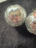 Craquelé glazen kerstballen 2stuks, Diversen, Kerst, Ophalen of Verzenden, Zo goed als nieuw