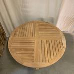 Ronde Tuintafel - 120 cm - massief teak - TTM Wonen, Www.ttmwonen.nl, Nieuw, Ophalen of Verzenden, Info@ttmwonen.nl