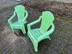 Twee groene tuinstoeltjes voor kinderen, Tuin en Terras, Ophalen, Gebruikt, Plastic