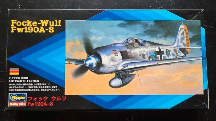 Hasegawa Focke-Wulf FW190A-8 1:72, Hobby en Vrije tijd, Modelbouw | Vliegtuigen en Helikopters, Zo goed als nieuw, Vliegtuig, 1:72 tot 1:144