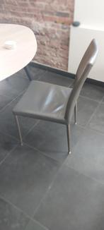 Leren eetkamerstoelen zonder armleuning, Ophalen, Gebruikt, Modern, strak, Metaal