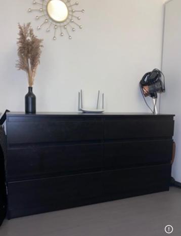 Ladekast zwartbruin ikea malm - afbeelding 1