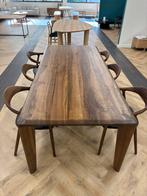 Walnoten tafel inclusief zes Artisan Neva stoelen, Huis en Inrichting, Tafels | Eettafels, Ophalen, Overige materialen, 50 tot 100 cm