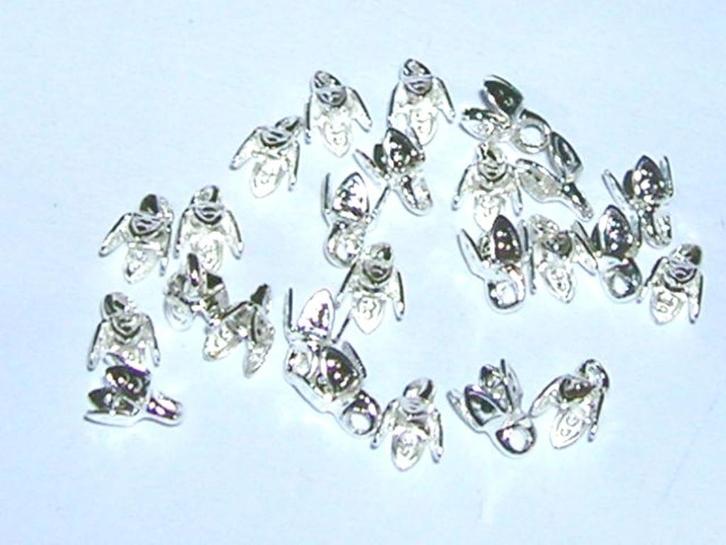 kra. 10 verzilverde Plakkapjes voor kleinere edelstenen, Hobby en Vrije tijd, Kralen en Sieraden maken, Nieuw, Overige typen, Verzenden