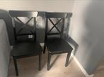 3! 2 zwarte en een witte Ikea Ingolf stoel, Ophalen of Verzenden, Gebruikt, Zwart, Eén