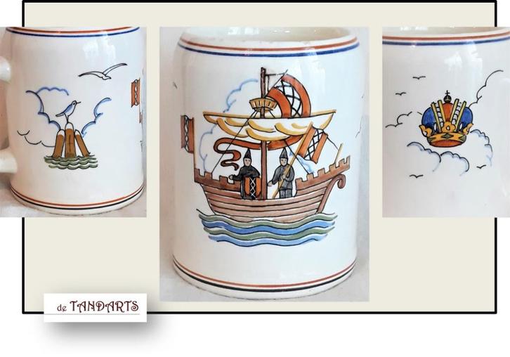 Vintage bierpul 'Amsterdam' Koninklijke Goedewaagen, Antiek en Kunst, Antiek | Keramiek en Aardewerk, Ophalen of Verzenden