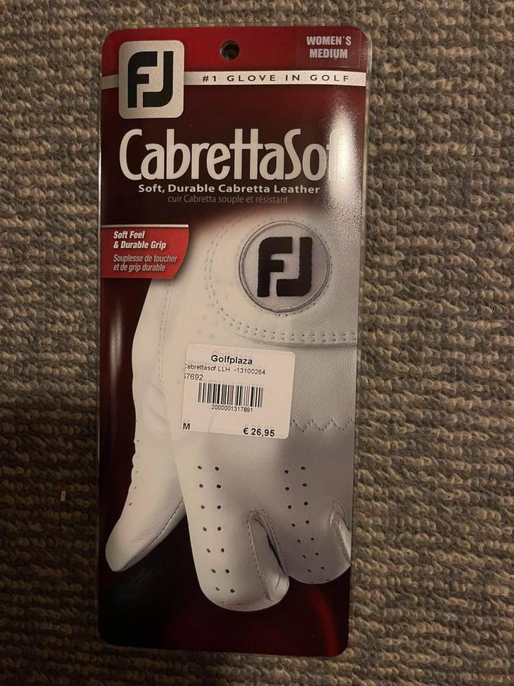 Footjoy Cabrettasof kederen golfhandschoen dames/heren links, Sport en Fitness, Golf, Nieuw, Kleding, Ophalen of Verzenden