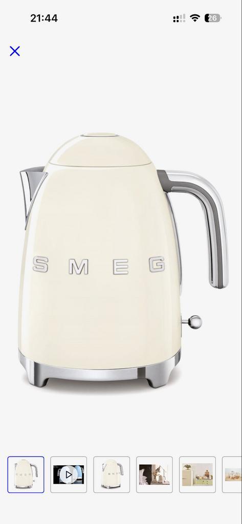 SMEG Waterkoker KLF03 Crème - Nieuw in doos!, Witgoed en Apparatuur, Waterkokers, Nieuw, 1 tot 2 liter, Ophalen of Verzenden
