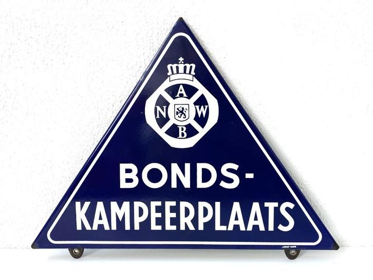 ANWB Bondskampeerplaats – emaille bord – Langcat Bussum, Verzamelen, Merken en Reclamevoorwerpen, Gebruikt, Reclamebord, Ophalen of Verzenden