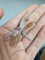 Libelle van Bergkristal met koper rutiel, Verzamelen, Ophalen of Verzenden, Mineraal