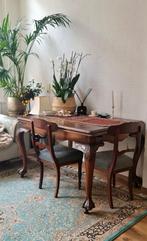 unieke uitschuifbare eettafel handgesneden + 6 stoelen AntiQ, Antiek en Kunst, Antiek | Meubels | Tafels, Ophalen