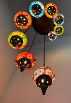 Turkse mozaïek hanglamp met 8 glazen bollen, Huis en Inrichting, Lampen | Hanglampen, Ophalen, Zo goed als nieuw