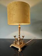 Vintage messing tafellamp / lampvoet met vissen, Ophalen of Verzenden, Gebruikt, Metaal, Vintage