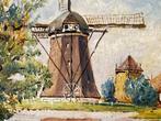 Miniatuur schilderij met Hollands landschap., Ophalen of Verzenden