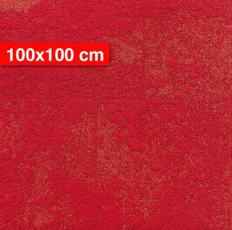 100x100 cm rode tapijttegels laatste 33m2, Huis en Inrichting, Stoffering | Vloerbedekking, Nieuw, Ophalen of Verzenden, 25 tot 50 m²