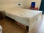 Bed frame + free mattress (140x200), Huis en Inrichting, Slaapkamer | Bedden, Gebruikt, 140 cm, Wit, Ophalen