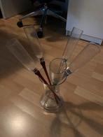 Set Champagne Glazen, Huis en Inrichting, Woonaccessoires | Vazen, Wit, Ophalen of Verzenden, Minder dan 50 cm, Glas