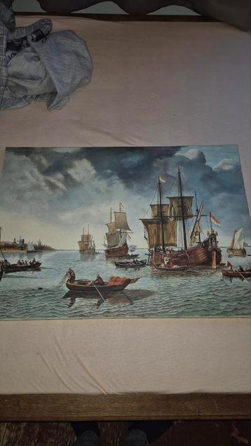 Schilderij: Schepen op Zee - 50x70cm beschikbaar voor biedingen