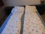 2 persoons Auping bed met Pullmann boxsprings, Ophalen, Gebruikt, Blauw, Tweepersoons