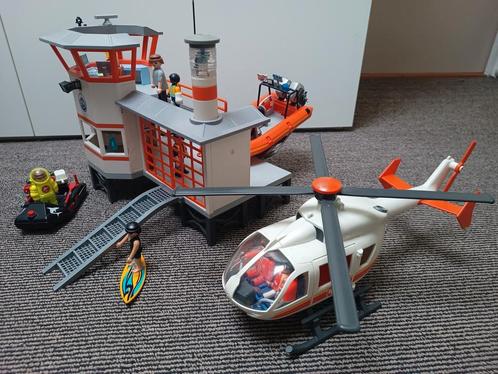 Playmobil de Kustwacht, helikopter en een duikbootje, Kinderen en Baby's, Speelgoed | Playmobil, Gebruikt, Ophalen