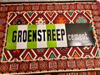 Emaille bord Groenstreep cement Langcat Bussum, Ophalen of Verzenden, Zo goed als nieuw, Reclamebord