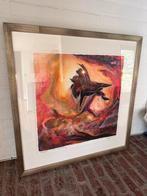 Abstract zeefdruk- Gesigneerd Martijn de Groot '65, Ophalen of Verzenden