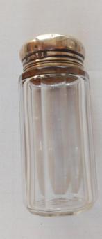 Kristallen flesje 10 kantig met zilveren schroefdop, Ophalen of Verzenden