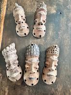 5 antieke Pende Ikhoko amuletten in hout Congo 1910-1920, Ophalen of Verzenden