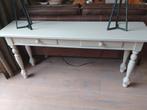 Sidetable wit met 2 lades,. 160x40x75..., Huis en Inrichting, Tafels | Sidetables, Ophalen, Gebruikt, 150 tot 200 cm, Grenenhout