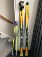 Ski’s 160 lang met stokken 115 cm lang, gewaxt en geslepen., Sport en Fitness, 160 tot 180 cm, Gebruikt, Carve, Skiën