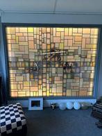 Glas in lood raam. Afmeting 2.50 breed en 2 meter hoog., Doe-het-zelf en Verbouw, Glas en Ramen, Ophalen, Gevelraam of Ruit, Zo goed als nieuw