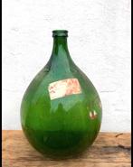 Oude groene gistfles wijnfles Dame Jeanne XL, Antiek en Kunst, Antiek | Glas en Kristal, Ophalen of Verzenden