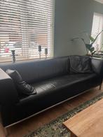 2 zwarte 3-zits banken, Huis en Inrichting, Banken | Bankstellen, Ophalen, Gebruikt, Rechte bank, 200 tot 250 cm
