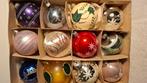 Set van 12 vintage bonte kerstballen, Ophalen of Verzenden, Zo goed als nieuw