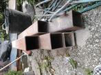 Kokers 100x100x4mm - 5 lengtes 2 x 85cm 3 x 100 cm, Ophalen of Verzenden, Gebruikt, IJzer