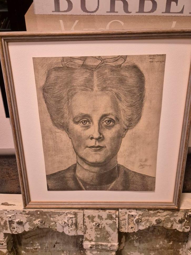 Jan Toorop - Portret Annie Hall (1911), Antiek en Kunst, Kunst | Litho's en Zeefdrukken, Ophalen of Verzenden