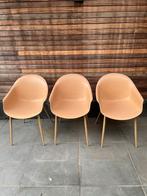 3 tuinstoelen, lichte cognackleur, kuipvorm, Ophalen, Zo goed als nieuw, Kunststof