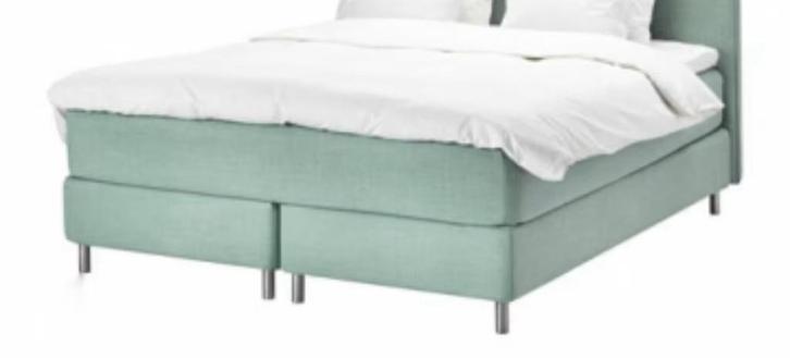 Dunvik Boxspring 160x200, Huis en Inrichting, Slaapkamer | Boxsprings, Gebruikt, 160 cm, 200 cm, Tweepersoons, Wit, Ophalen