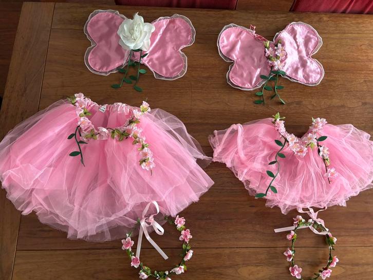 Twinning elfjes carnavals setjes, Kinderen en Baby's, Carnavalskleding en Verkleedspullen, Gebruikt, Meisje, Ophalen