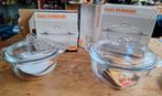 2 ovenschalen met deksel, Ophalen of Verzenden, Zo goed als nieuw, Glas, Overige stijlen